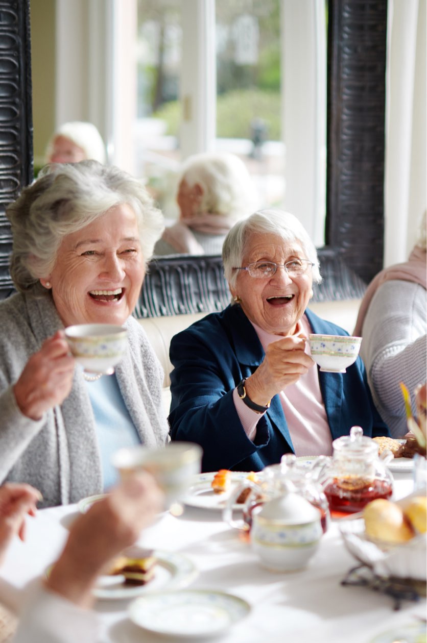 Group of Senior Women Having Tea
